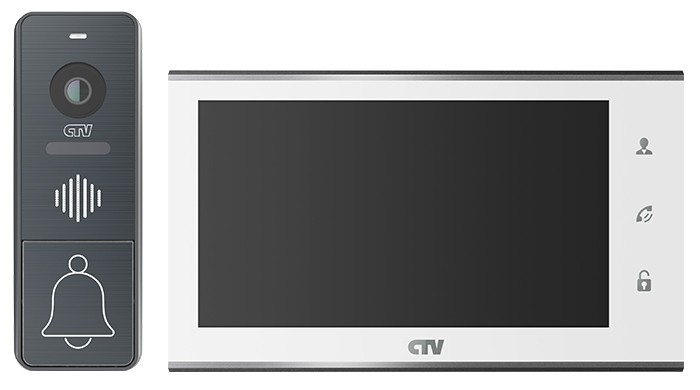 CTV-DP4707 IP W  Комплект цветного видеодомофона  формата IP  белый+графит