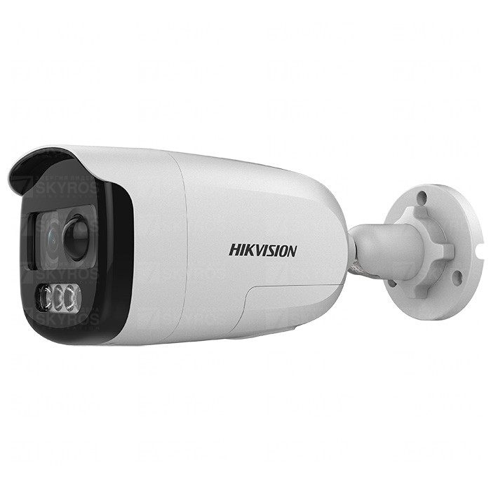 DS-2CE12DFT-PIRXOF (6mm) 2Мп уличная цилиндрическая HD-TVI камера с сиреной, строблампой и LED подсветкой до 40м