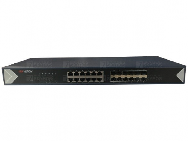 DS-3E0524TF Коммутатор неуправляемый с 12 портами 1000Base-X SFP и 12 портами 10/100/1000Base-T