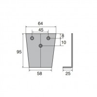 ASSA ABLOY DCA154--9016 (A154) Пластина для паралельного крепления рычажной (стандартной ) тяги L190/191/197/199, белый