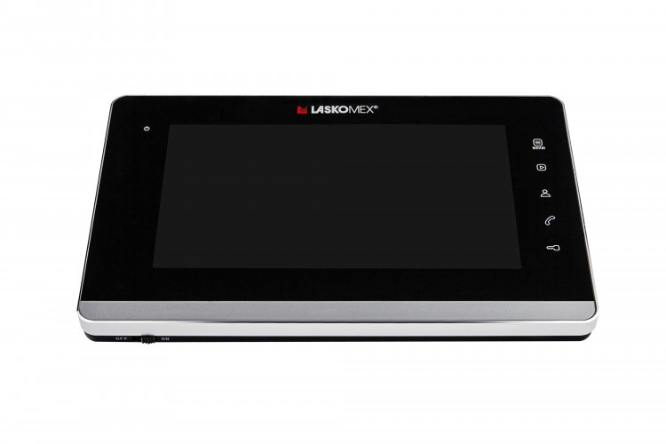 Видеодомофон гибридный "Laskomex PRO" E-1260 M/Bk/Si видеомонитор для цифрового и координатного видеодомофона, черного цвета, серебристая  металлическая рамка