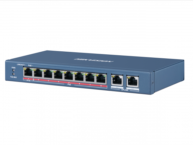 DS-3E0310HP-E Коммутатор неуправляемый с 8 портами 10/100 Base-T и питанием Hi-PoE до 110Вт