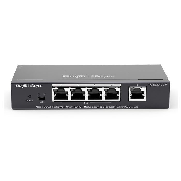 5-Портовый неуправляемый коммутатор, 5 Портов 10/100base-t Ethernet RJ45, Стальной Корпус RG-ES105D 5-портовый 100Мбит неуправляемый коммутатор в стальном корпусе