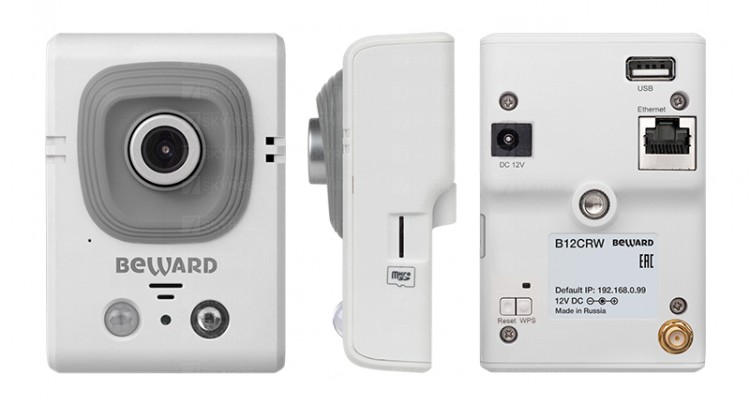 B12CRW (6 mm) IP-камера 1Мп миниатюрная кубическая беспроводная с фиксированным объективом 6 мм PIR-датчиком и микрофоном