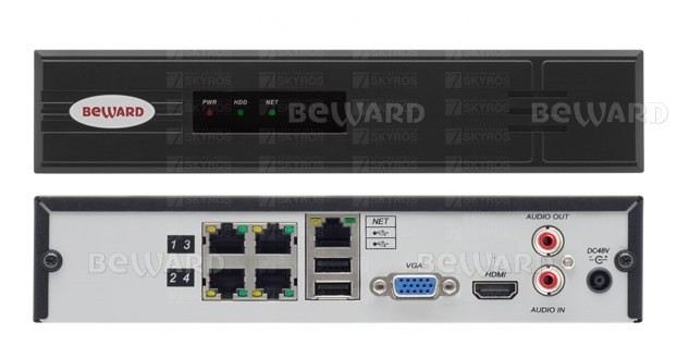 BK0104H-P4 Сетевой 4-канальный видеорегистратор 6Мп с 4 портами PoE