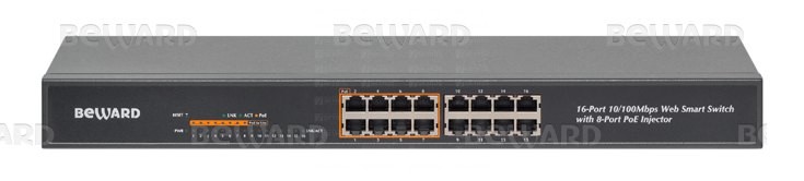 STW-16P8 Коммутатор web-управляемый с 16 портами 10/100 Base-T и питанием PoE до 110Вт