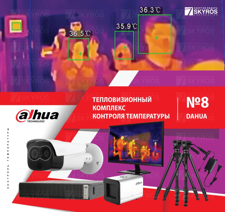 Тепловизионный комплекс интеллектуального контроля температуры DAHUA N8 на базе видеорегистратора и монитора