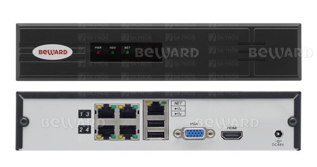 BK0104S-P4 Видеорегистратор IP для 4-х видеокамер 2Мп с питанием PoE