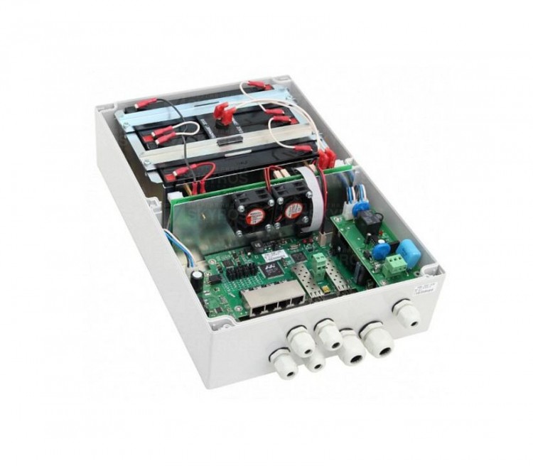 PSW-2G4F+ UPS Kit Комплект уличного управляемого коммутатора 100Мбит/с со встроенным ИБП и оптическим кроссом