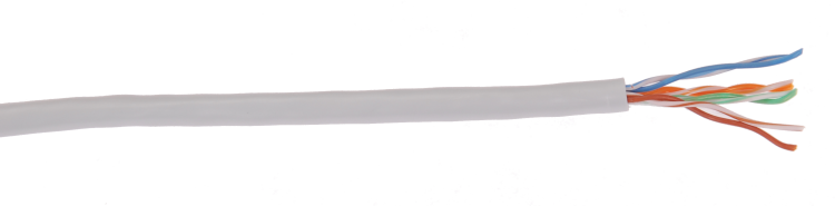 LC1-C5E04-111 Кабель связи витая пара U/UTP, кат.5E 4х2х24AWG solid, PVC, 305м, серый