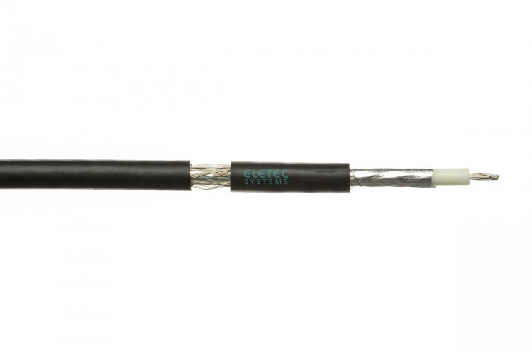 Кабель коаксиальный RG-58 A/U MIL17 экран 64%, черный, 100 м Eletec