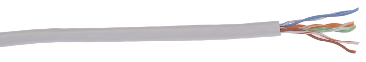 LC1-C604-111 Кабель связи витая пара U/UTP, кат.6 4х2х23AWG solid, PVC, 305м, серый
