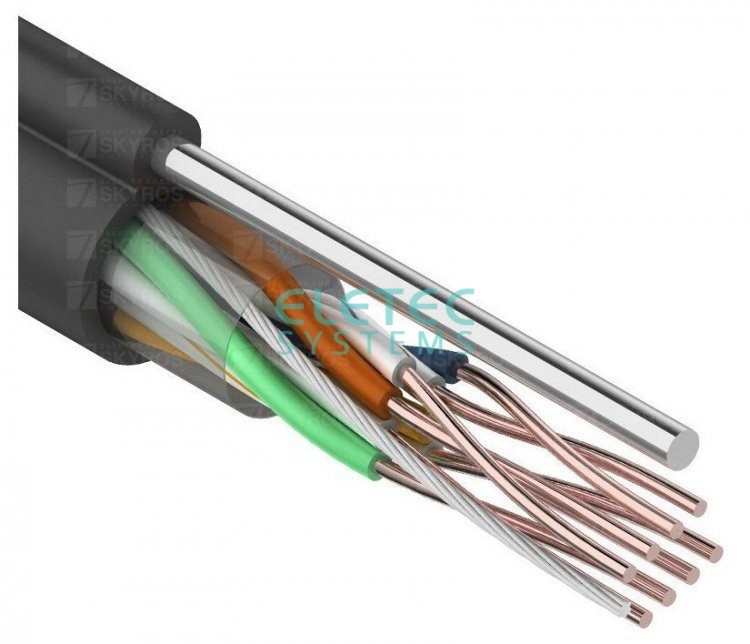 Кабель UTP 5E Eletec 4x2xAWG24, наружный с тросом, медь Китай (по 305 м)