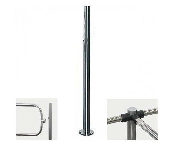 PERCo-BH02 2-06/EL Трехсторонняя стойка с электромагнитным устройством блокировки и с шестью отверстиями для крепления патрубков (углы между парами отверстий 90 и 180град.)