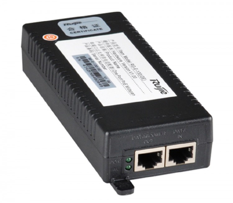 RG-E-130(GE) 1-портовый PoE инжектор (1000Base-T, PoE+/802.3at)