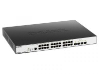 DL-DGS-3000-28XMP/B1A Управляемый L2 коммутатор с 24 портами 10/100/1000Base-T и 4 портами 10GBase-X SFP+ (24 порта PoE 802.3af/at, PoE-бюджет 370 Вт)