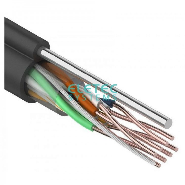 Кабель UTP 5E Eletec 4x2xAWG24, наружный с тросом ,305м, CCA (медь 30%)