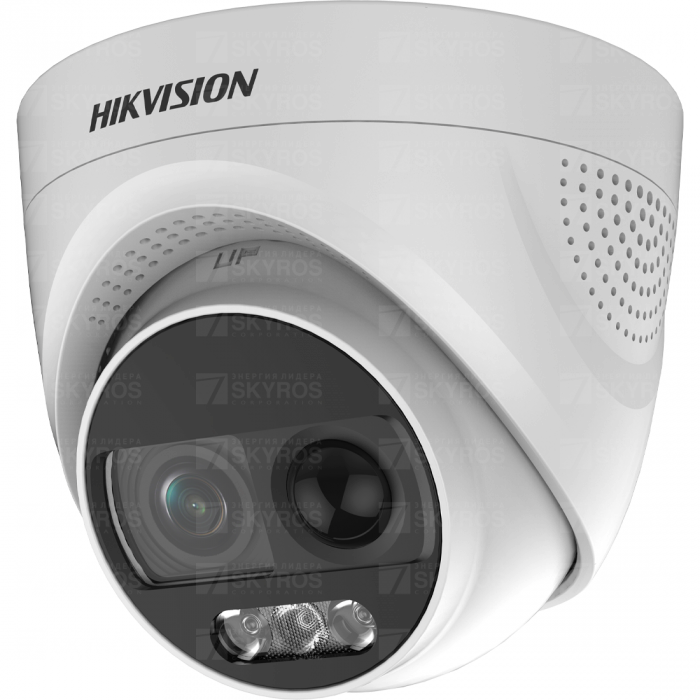 DS-2CE72DFT-PIRXOF28 (2.8mm) 2Мп уличная  HD-TVI камера с сиреной, строблампой и LED подсветкой до 20м