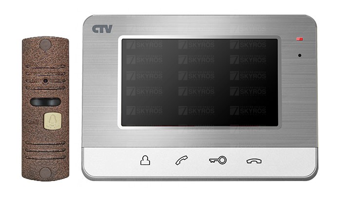 CTV-DP401 Комплект видеодомофона цв. корпуса - серебро