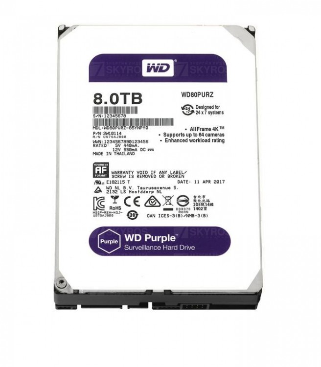 WD80PURZ Жесткий диск SATA 8TB 6GB/S 128MB