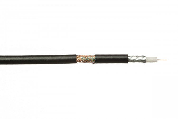 Кабель коаксиальный 3C-2V CU outdoor 75 Ом, экран 32%, черный 100 м