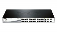 DL-DES-1210-28P/C3A Коммутатор управляемый с 24 портами 10/100 Base-T и 2 портами 100/1000 Base-T питанием PoE+ до 193Вт